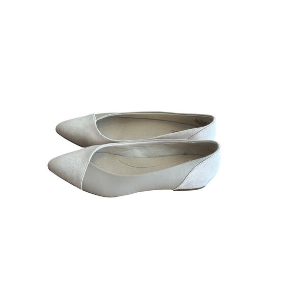 LifeStride Womens Soft System Pointed Toe Ballet Flats Gray Beige 8.5M - Picture 1 of 9